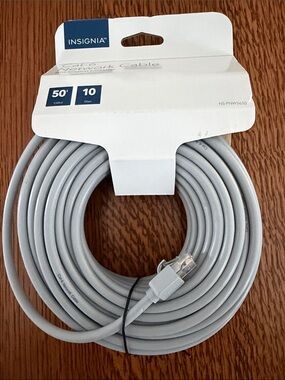 Insignia 50' Gray Ethernet Network Cable - 10 Gbps
